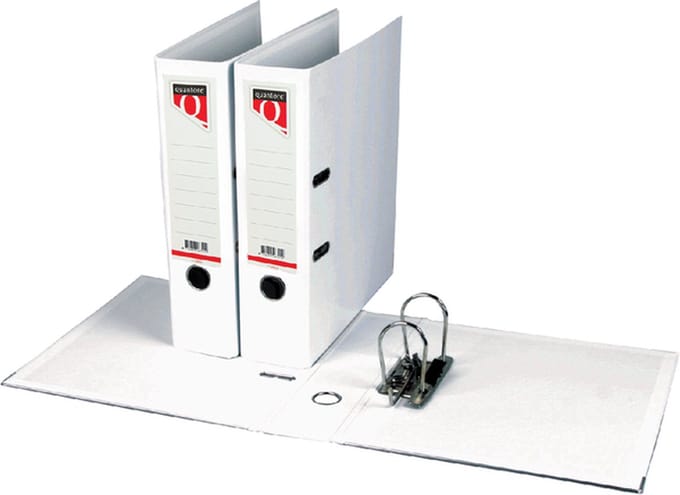 Ordner Quantore - A4 - 80mm breed - PP kunststof - wit