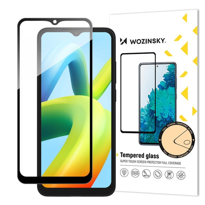 Wozinsky Full Glue Serie - Gehard Glas Screenprotector - Xiaomi Redmi A2/A1 - Zwarte Rand