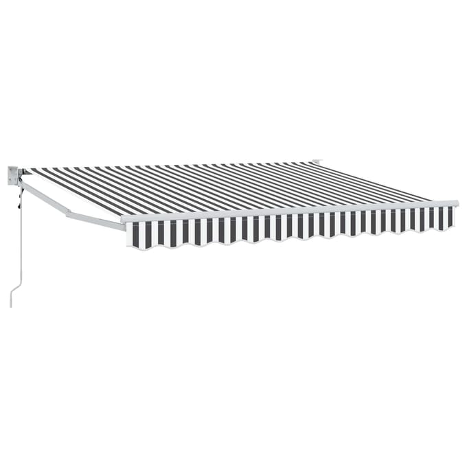 vidaXL - Uitschuifbare - luifel - Antraciet - en - Wit - 3,5 - x - 2 - m