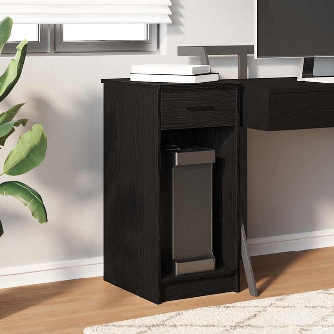 vidaXL - Computertorenstandaard - met - lade - 35x45x77 - cm - zwart