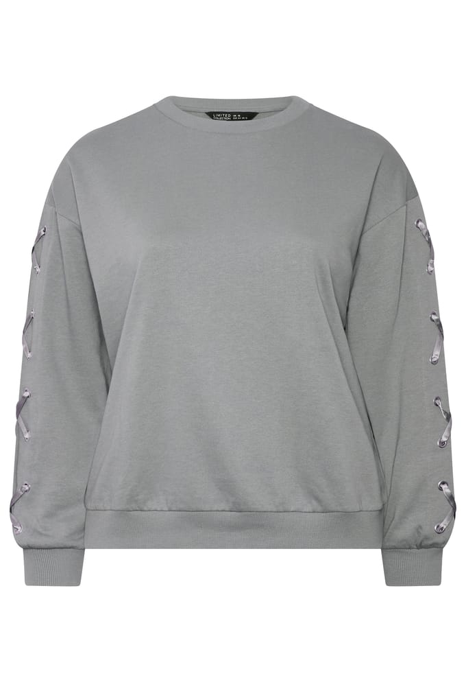 Limited Collection Grijs Sweatshirt Met Oogjes En Veter Size 44