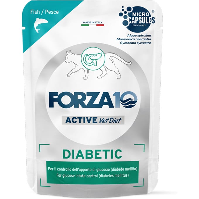 12x80g Forza 10 Diabetic Active Vet Diet voor katten natvoer