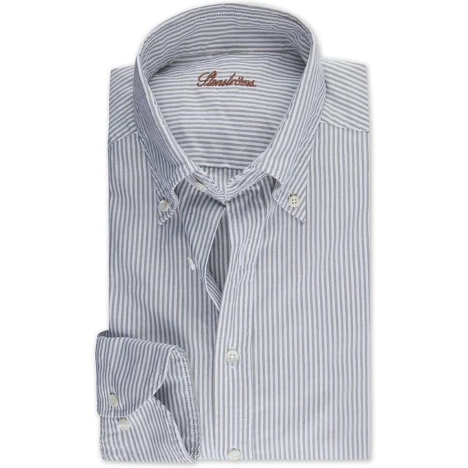 Stenströms Slimline, C26 Rc Cuff Casual Green Stripe Größe: M | Business hemden Outlet | Herren | Grün