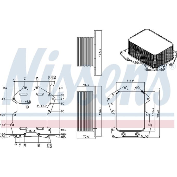 Olie radiator, motorolie NISSENS 91279