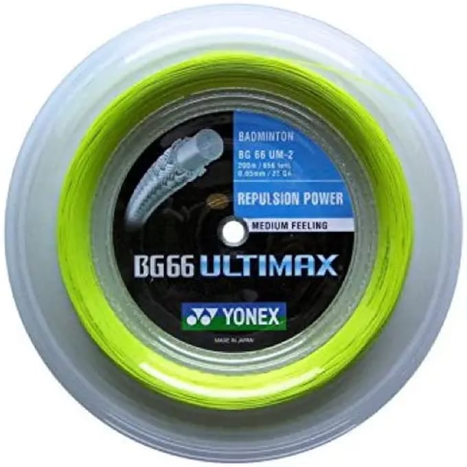 Yonex BG66 Ultimax badmintonsnaar - Geel - coil 200m