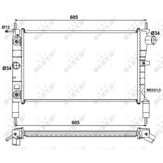 Radiator, motorkoeling NRF 53036