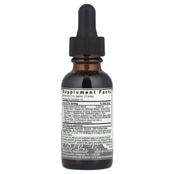 Nature'S Answer, Leverondersteuning Kruidenmengsel, Vloeibaar Extract, Alcoholvrij, 2.000Mg, 30Ml (1 fl oz)