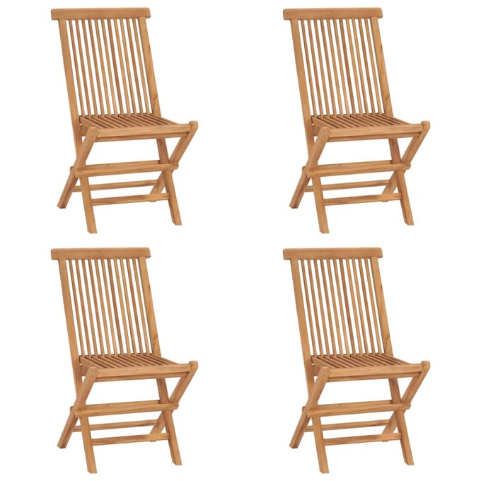 vidaXL - Klapstoelen - 4 - stuks - van - massief - teakhout