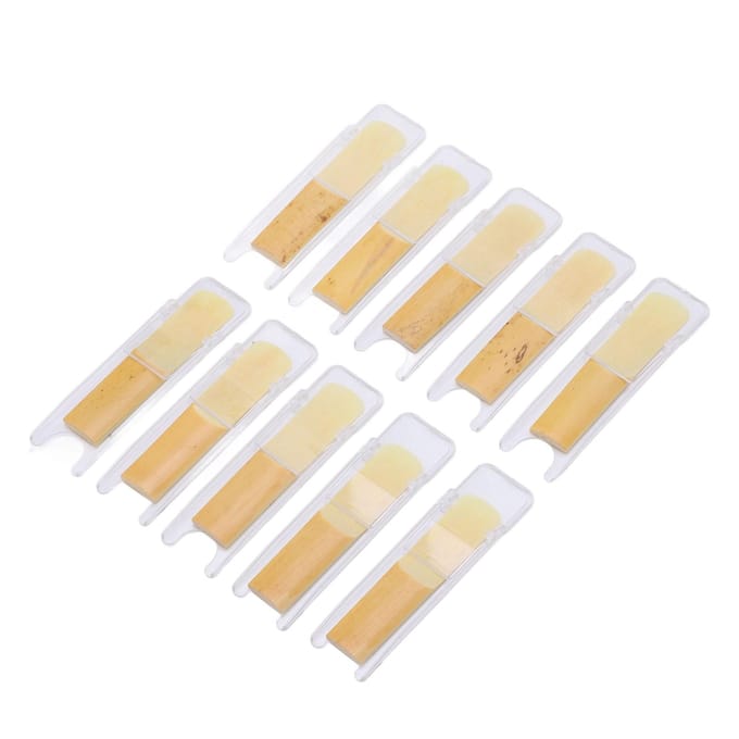 10 stuks Sopraansaxofoonriet 2.5 Bb B-flat Saxofoonrietjes Accessoireset Kit voor Klarinet white