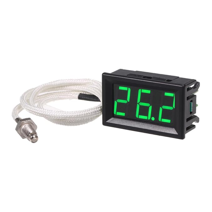 Thermomètre numérique industriel XH-B310, 12V, message de température, type K vert