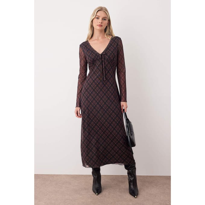 Zeer kleurrijke, platte maxi-jurk voor dames, lang en casual/bodycon model.