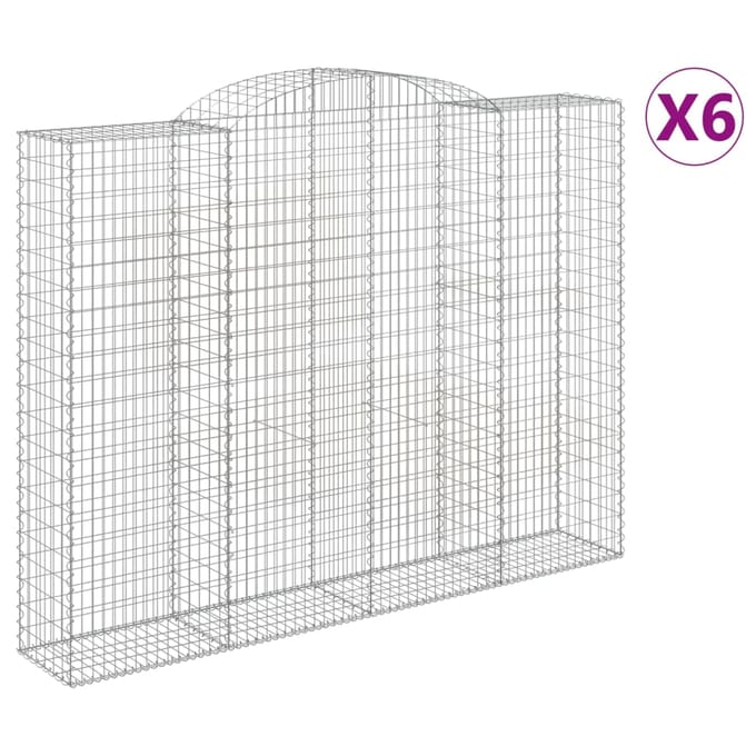 vidaXL - Schanskorven - 6 - st - gewelfd - 300x50x220/240 - cm - ijzer