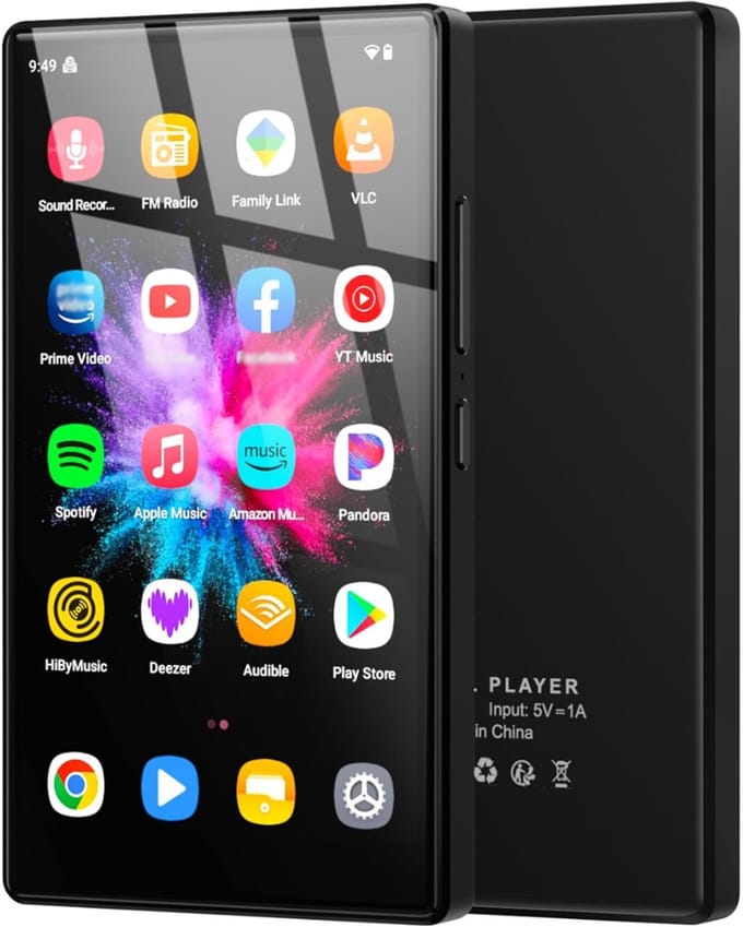 YJNS® MP3 Speler Bluetooth - MP4 Speler - Muziekspeler - Touchscreen - 96GB - Zwart