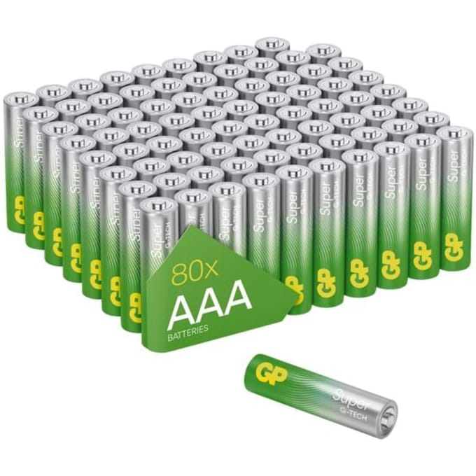 GP Super Alkaline Batterijen AAA 1,5V (Micro, mini penlite, LR03) - 80 stuks AAA Batterijen