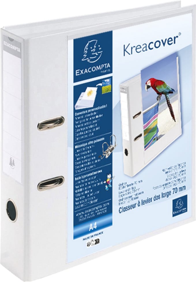 Exacompta 10x Kreacover®Prem'Touch® ordner met hefboom met rug 70mm - A4 - Wit - 53789E