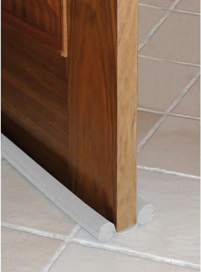 Dubbele Deurstrips tochtstrip 95 cm PVC Wit voor onderaan de deur