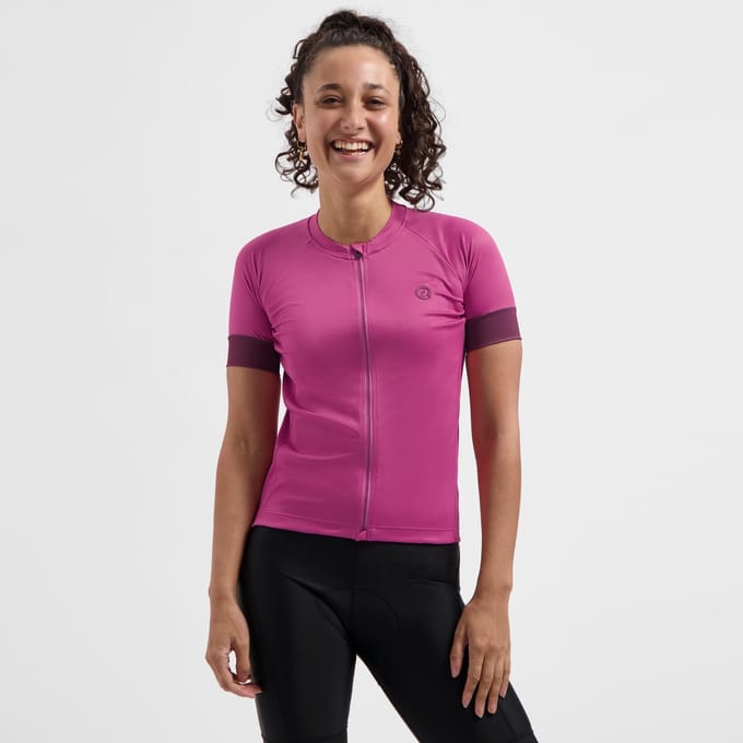 Rogelli Modesta Dames Fietsshirt - Korte mouw - Lange rits - Roze