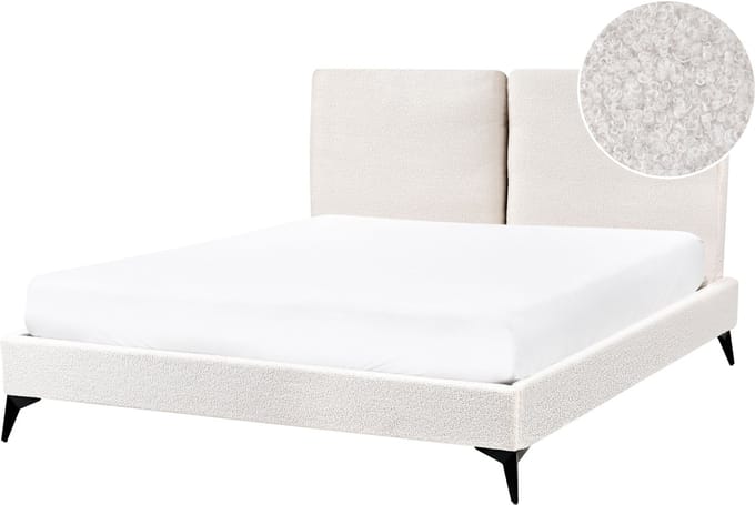 MELLE - Tweepersoonsbed - Gebroken wit - 140 x 200 cm - Bouclé