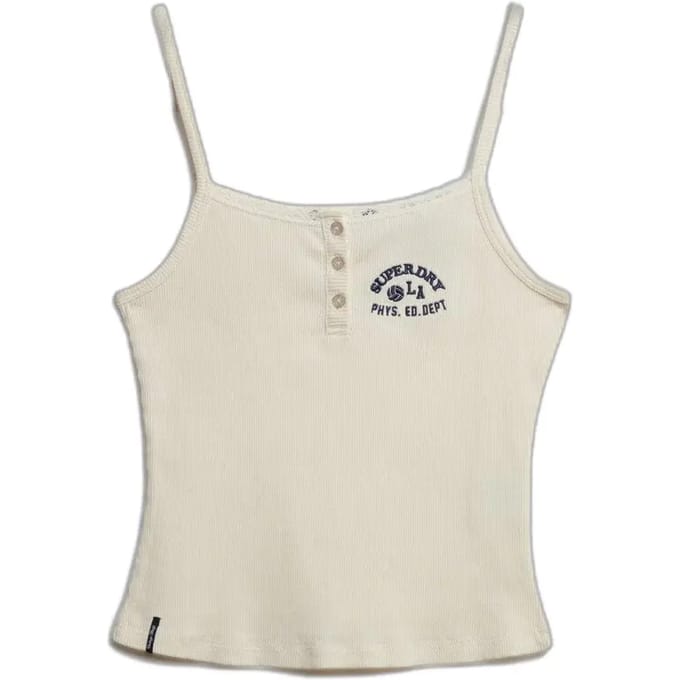 Superdry Athletic Essentials Hemdje met Knopen en Borduursel White Grootte: 36