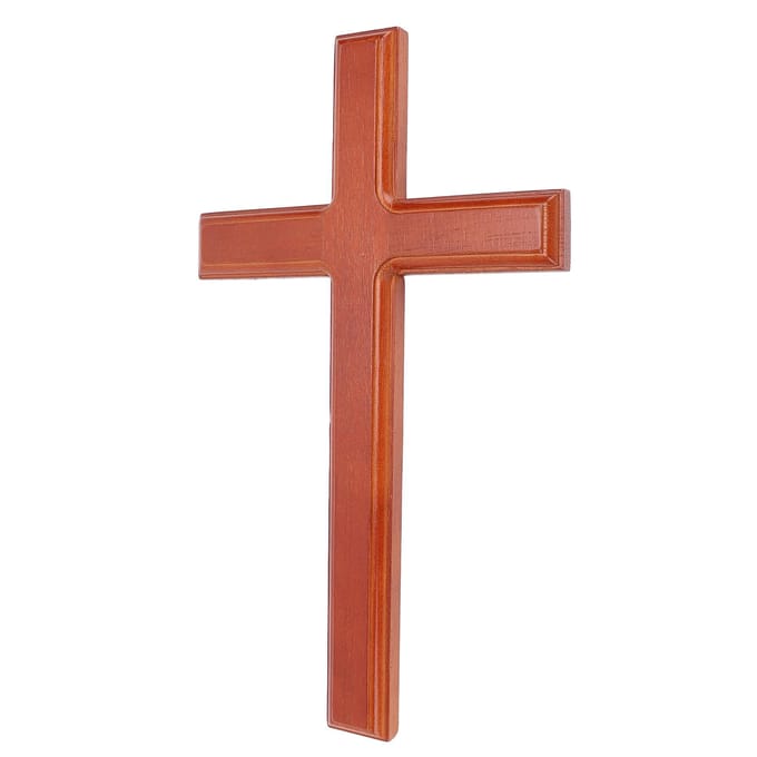 Houten Kruisbeeld Wanddecoratie 30cm Eenvoudig Glad Gepolijst Hout Wandhangend Kruisbeeld Rood rood