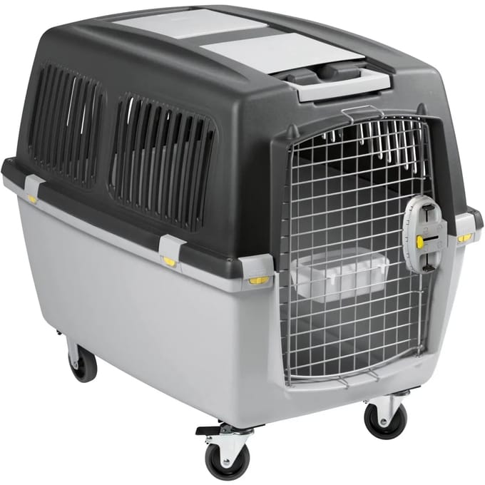 KERBL - Box de transport pour chien - GULLIVER MEGA - 81 x 61 x 60 cm - Gris