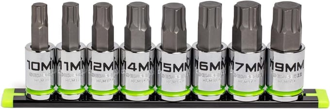8-Delige Metrische Inbus Bit Set - 1/2" Aandrijving - S2 Staal