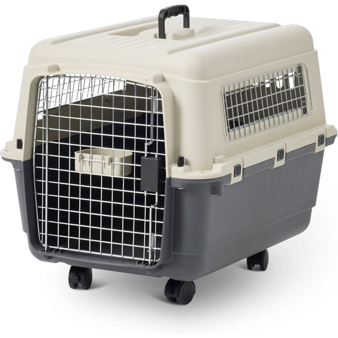Transportbox Feria met Wieltjes - Maat 4: S, antraciet/beige