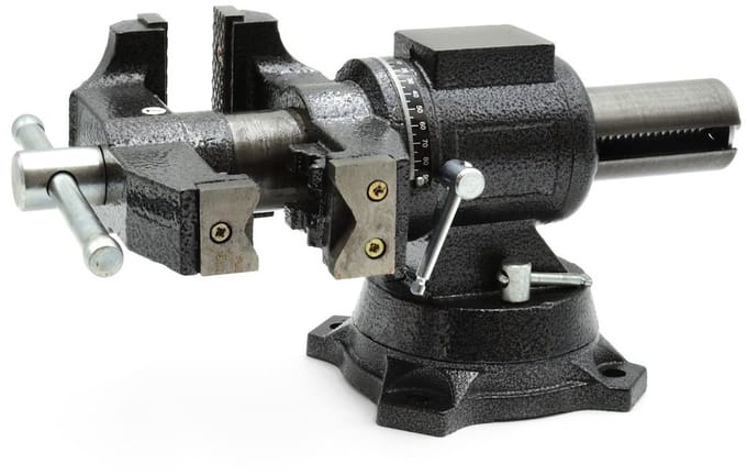 GEKO Multifunctionele bankschroef - 360° draaibaar - geharde bekken - 100 mm