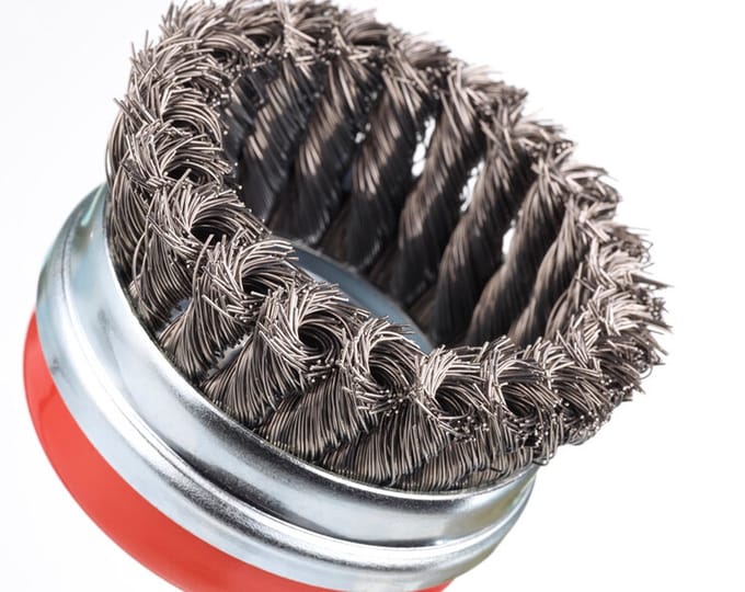 IRWIN Komstaaldraadborstel (haakse slijper) voor metaal, beton, diameter 95mm.