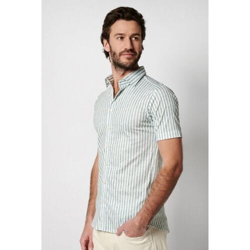 Desoto Overhemd Stripes Short Sleeve Ocean / male