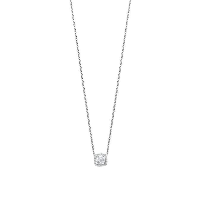 TI SENTO Dames Ketting - 925 zilver - Zirconia wit - Maat 42 - 34104ZI