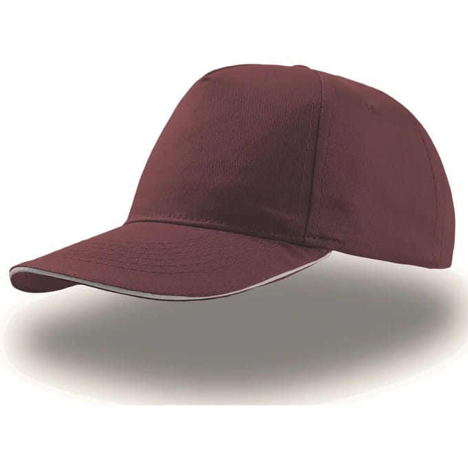 Atlantis Headwear Start Five Sandwich Cap AT500 - BURGUNDY/WHITE - One size