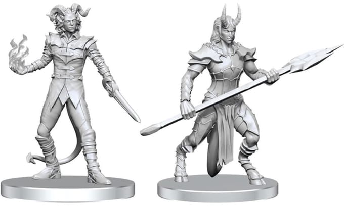 Wizkids Pathfinder Deep Cuts Unpainted Miniatures Vordine (Infantry Devil) & Pitborn Rogue Miniature Gaming & Tabletop