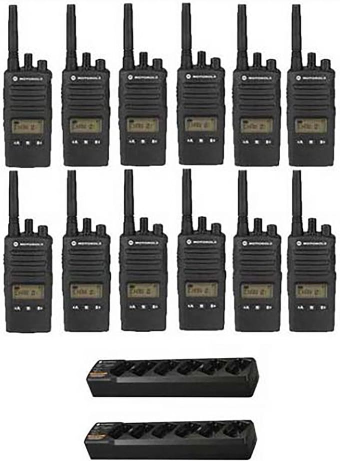 Set van 12 Motorola XT460 IP55 PMR446 Portofoon met 2 multiladers