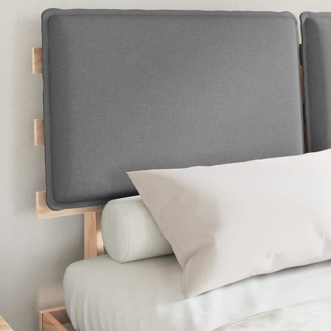 vidaXL - Bedframe - met - Gevoerde - Hoofdbord - Lichtgrijs - 150 - x - 200 - cm