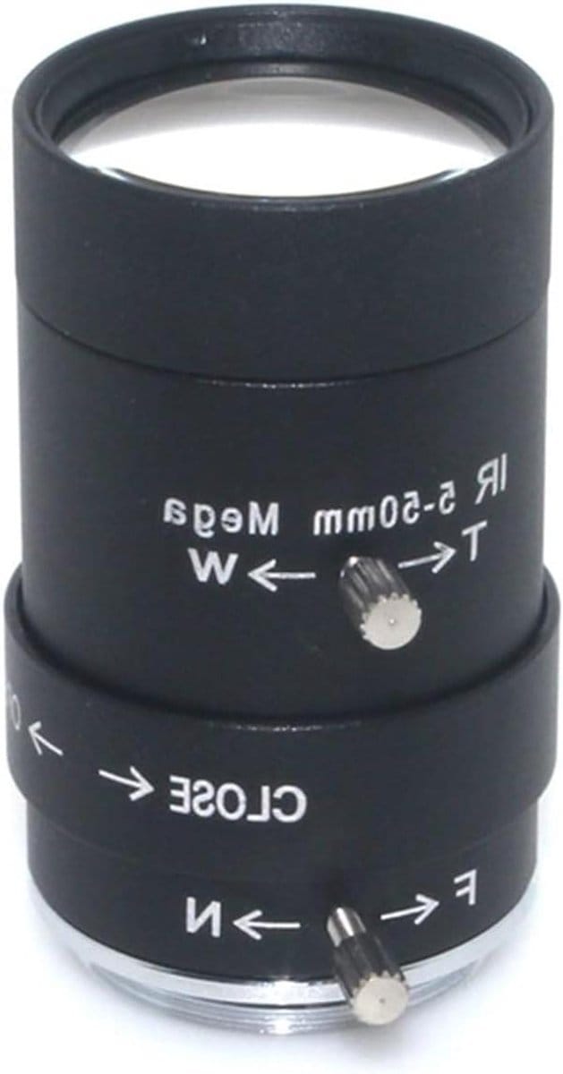 Microscooplens - Varifocale lens - Beveiligingscamera's - Handmatige Iris - 5-50 mm - Zwart