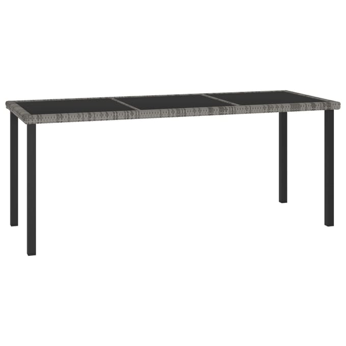 vidaXL - 7-delige - Tuinset - poly - rattan - grijs