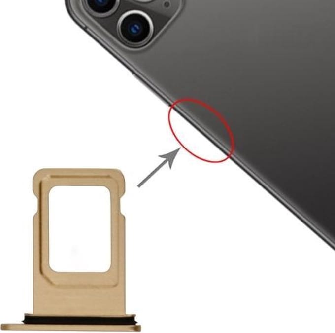 iPhone 11 Simkaarthouder| Sim Tray| Goud / Gold| Reparatie Onderdeel