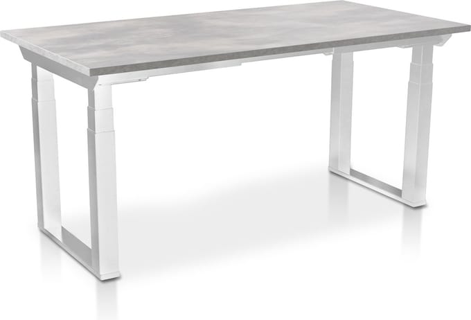 Zit-sta bureau elektrisch verstelbaar - MRC PRO SOLID NEN-EN 527 | 160 x 80 cm | Frame wit - blad betonlook | memory functie met USB | 200kg draagvermogen