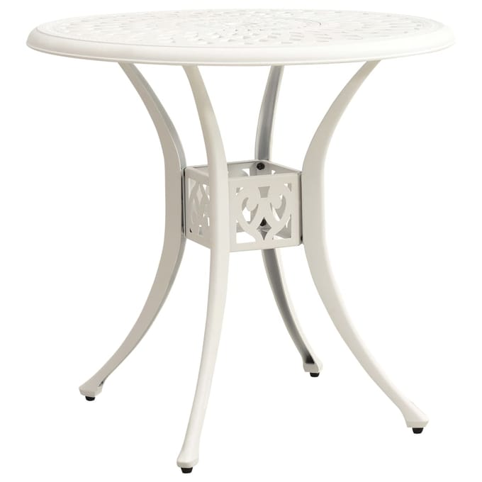 vidaXL - Tuintafel - 78x78x72 - cm - gietaluminium - wit