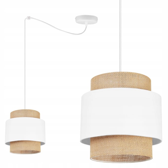 Light-Home SPIDER BOHO 2456/1 - Hanglamp - Boho Stijl - Jute Lampenkap - Metaal - Verstelbare Hoogte