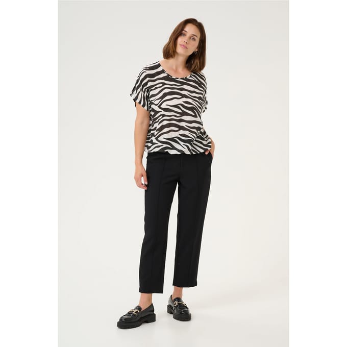 Mouwloos shirt Loose fit Black/Chalk Animal Print