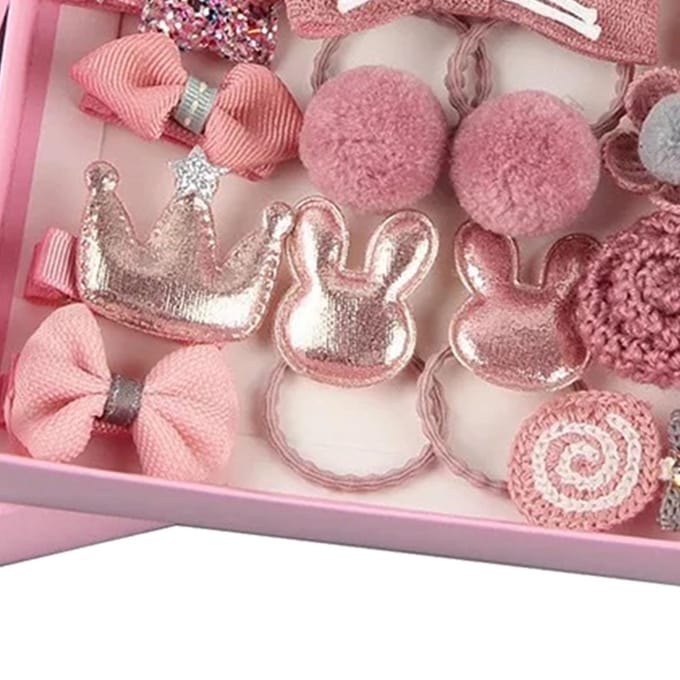 Meisjes roze cartoon schattige haarclip haarelastiek set peuter kinderen haaraccessoires paardenstaart houder klauw brown