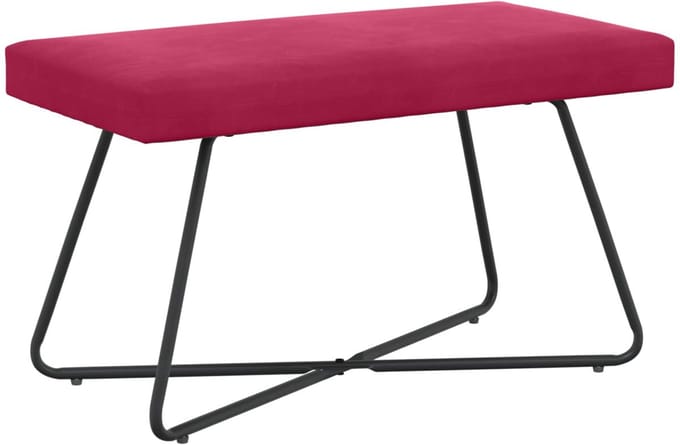 vidaXL - Bank - Wijnrood - 80 - x - 40 - x - 45 - cm - fluweel