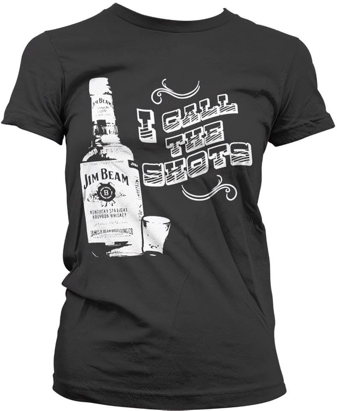 Dames Fun Tshirt -M- I Call The Shots Zwart