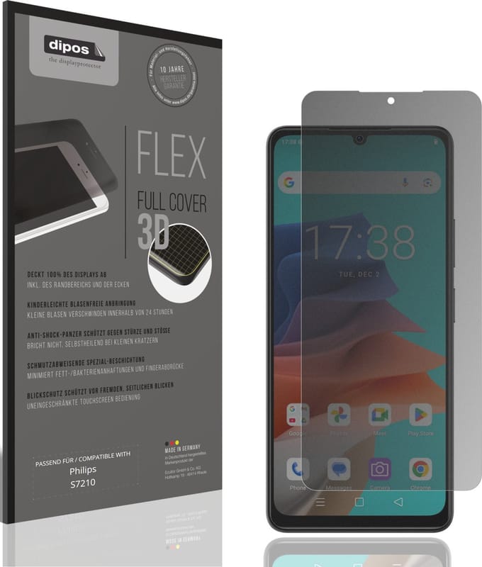 dipos FLEX – Matte Privacy Screenprotector geschikt voor Philips S7210 | Volledige Schermbescherming | Case-Friendly