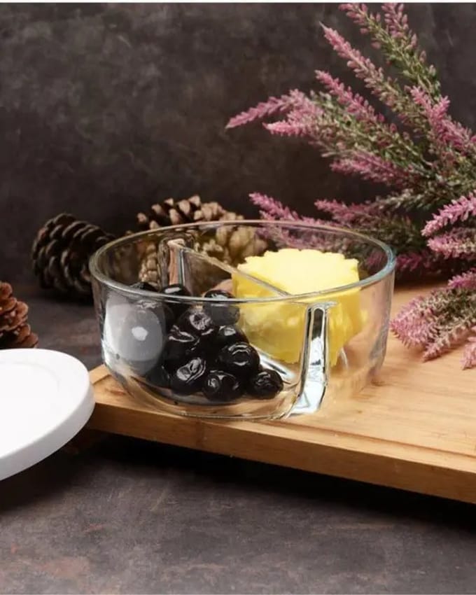Pasabahce – glazen voorraadpot Polar – 785 ml – 2 vakken – groene deksel