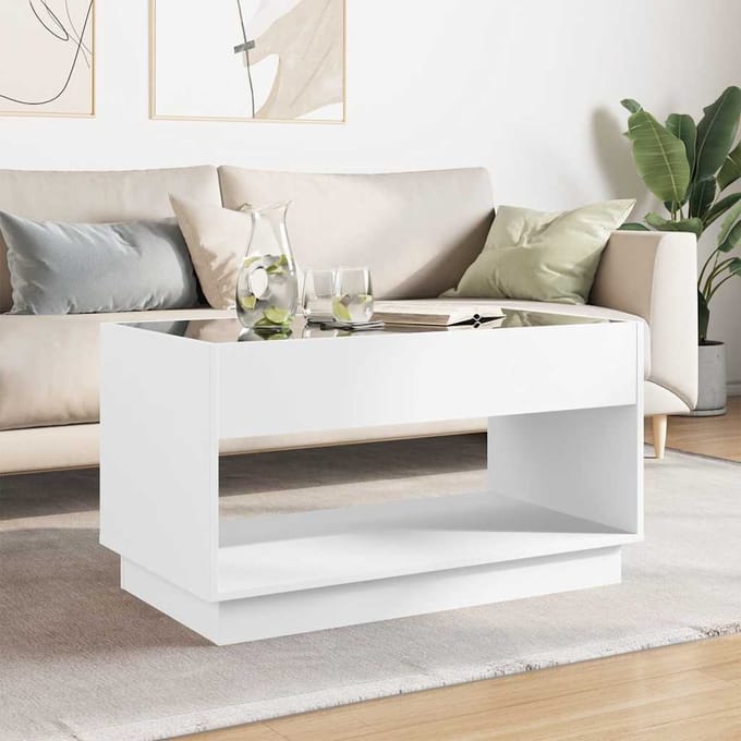 vidaXL - Salontafel - met - Infinity - LED - 90x50x50 - cm - wit