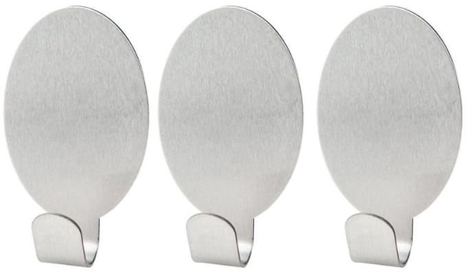Set van 3 universele ovale zelfklevende haken Fackelmann Tecno