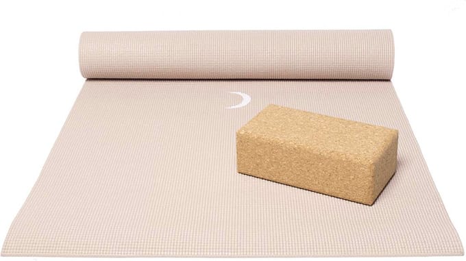 Basispakket yogamat en blok - moon sand